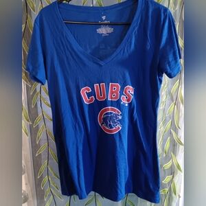 Fanatics Blue Cubs Women's V-Neck Tee